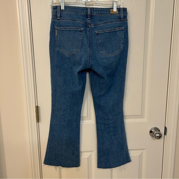 Paige Rory Crop Flare Raw Hem Denim Jeans in Zynn Size 28 - Picture 5 of 9